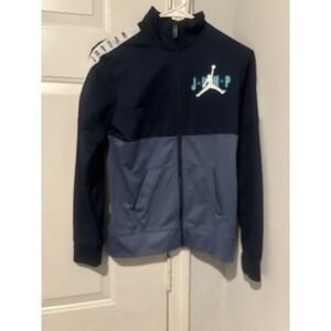Nike Air‎ Jordan Jacket Boys Warm Up Logo Track Large 12/13 Blue Zipped